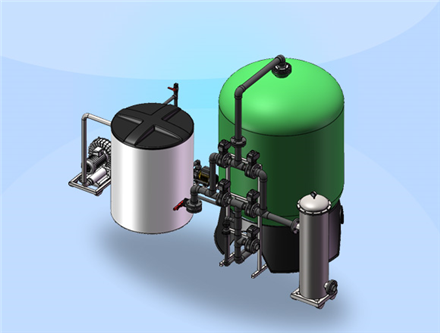 賓館、洗衣房軟化水設備，大約每天處理30噸水